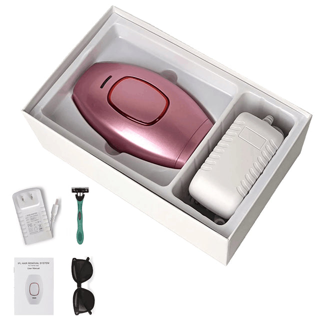Hair Removal Set – Pink variant with EU plug and accessories