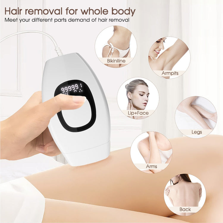 NEOHEXA IPL Laser Epilator – White variant with US plug close-up