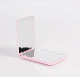 GlowFold LED Makeup Mirror – White color close-up of LED lighting